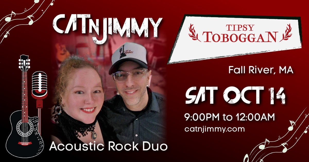 Cat 'n Jimmy at The Tipsy Toboggan Oct 14, 2023 | Cat 'N Jimmy | Acoustic Duo | Cat Ellis | Jimmy Minute | catnjimmy.com