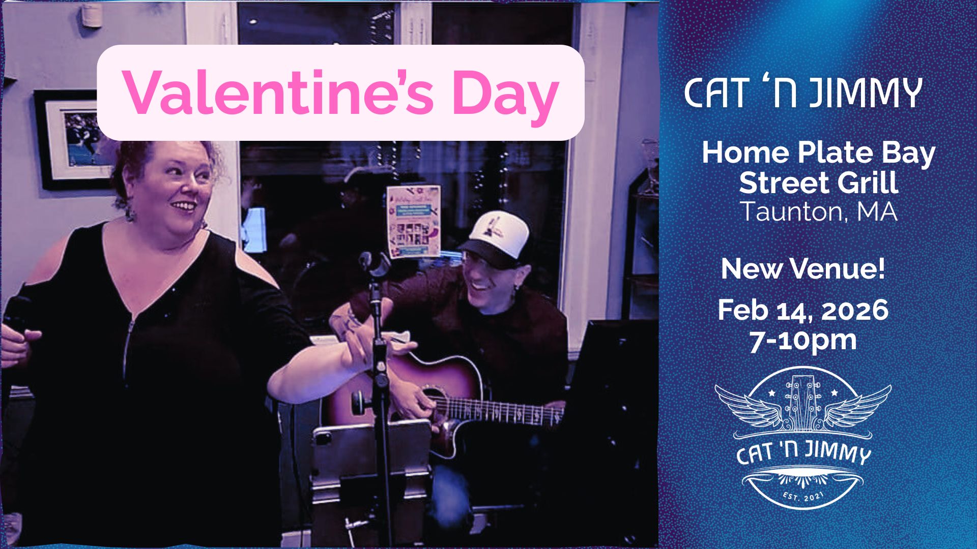 Cat 'n Jimmy | Valentine's Day | Home Plate Bay Street Grill | Taunton, MA | catnjimmy.com