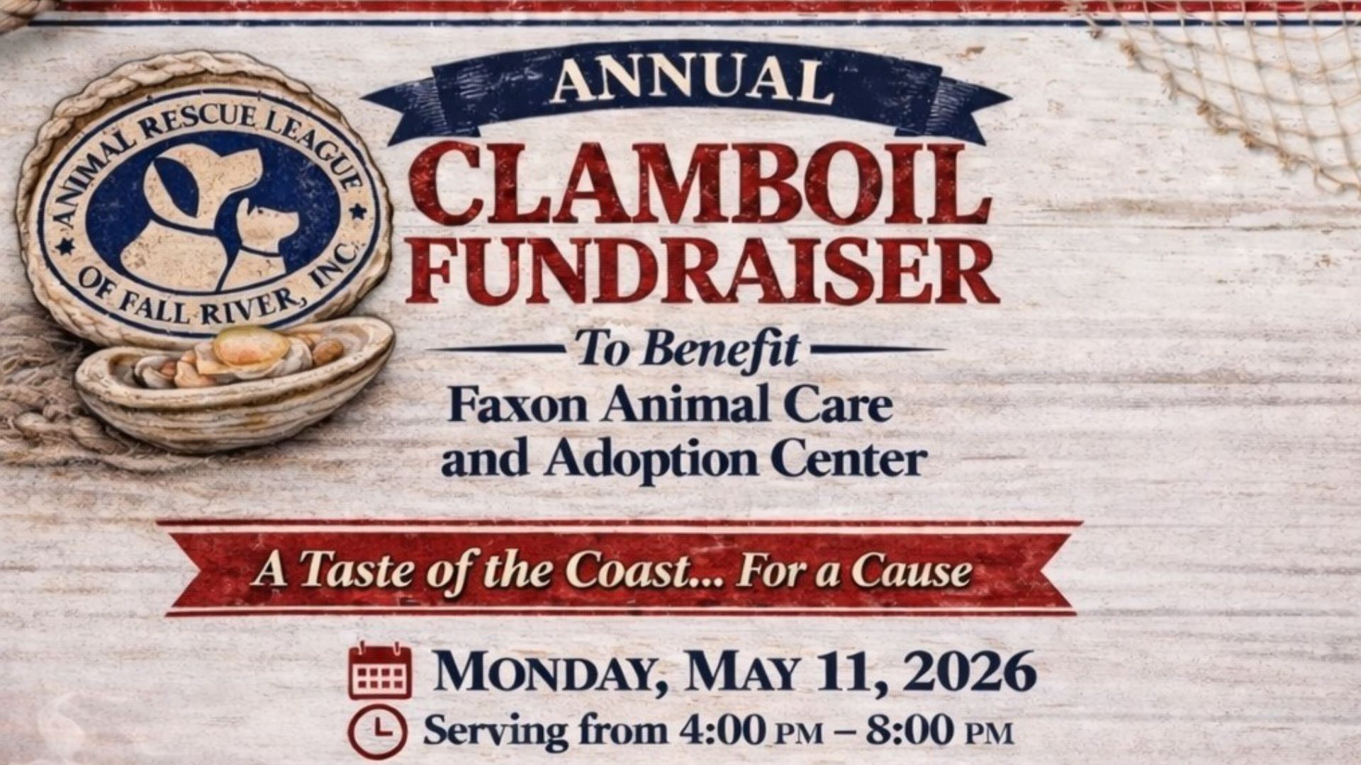 Clamboil Fundraiser for Faxon Animal Care and Adoption Center | Cat 'n Jimmy